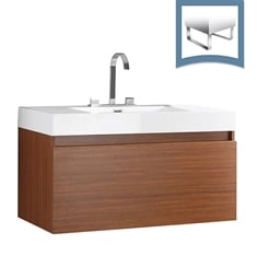 Fresca FCB8010TK-I Mezzo 39" Teak Modern Bathroom Cabinet with Integrated Sink