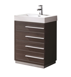 Fresca FCB8024GO-I Livello 24" Gray Oak Modern Bathroom Cabinet with Integrated Sink