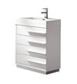 Fresca FCB8024WH-I Livello 24" White Modern Bathroom Cabinet with Integrated Sink