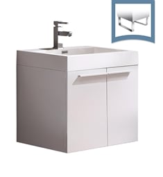Fresca FCB8058WH-I Alto 23" White Modern Bathroom Cabinet with Integrated Sink
