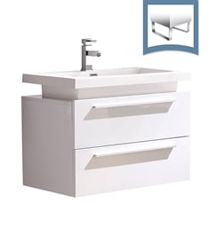 Fresca FCB8080WH-I Medio 32" White Modern Bathroom Cabinet with Vessel Sink