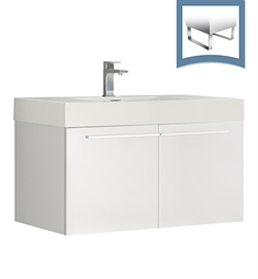 Fresca FCB8090WH-I Vista 36" White Modern Bathroom Cabinet with Integrated Sink