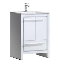 Fresca FCB8125WH-I Allier 24" White Modern Bathroom Cabinet with Sink