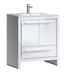 Fresca FCB8130WH-I Allier 30" White Modern Bathroom Cabinet with Sink