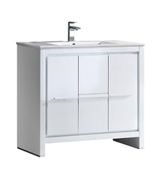 Fresca FCB8136WH-I Allier 36" White Modern Bathroom Cabinet with Sink
