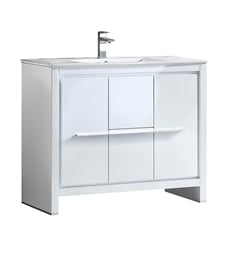Fresca FCB8140WH-I Allier 40" White Modern Bathroom Cabinet with Sink