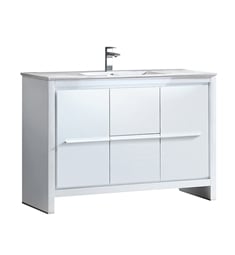Fresca FCB8148WH-I Allier 48" White Modern Bathroom Cabinet with Sink