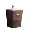 Fresca FCB8525RW-I Milano 26" Rosewood Modern Bathroom Cabinet with Integrated Sink