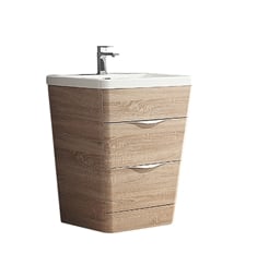 Fresca FCB8525WK-I Milano 26" White Oak Modern Bathroom Cabinet with Integrated Sink
