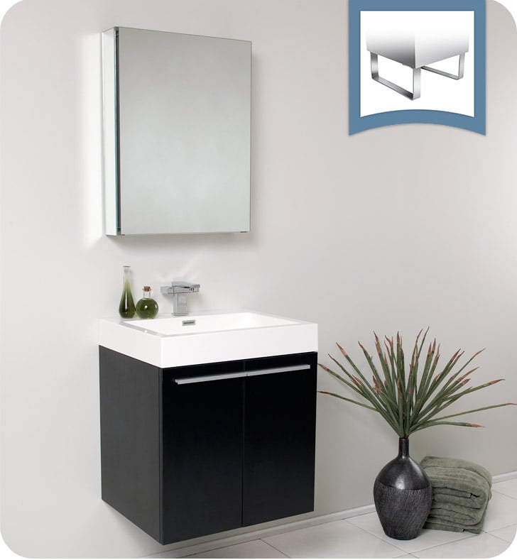 Fresca Alto Black Modern Bathroom Vanity W Medicine Cabinet, Bathroom Vanity With Medicine Cabinet