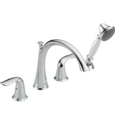 Delta T4738 Lahara 8 7/8" Double Handle Deck Mounted Roman Tub Faucet with Hand Shower