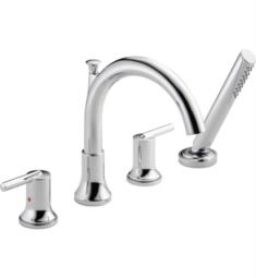 Delta T4759 Trinsic 10" Double Handle Deck Mounted Roman Tub Faucet with Hand Shower
