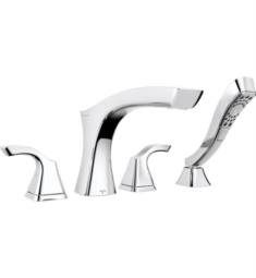 Delta T4752 Tesla 7 1/2" Double Handle Deck Mounted Roman Tub Faucet with Hand Shower