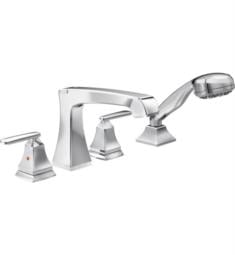 Delta T4764 Ashlyn 6 5/8" Double Handle Deck Mounted Roman Tub Faucet with Hand Shower