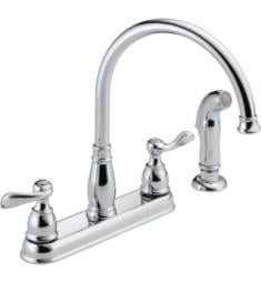 Delta 21996LF Windemere 11 5/8" Double Handle Deck Mounted Kitchen Faucet with Side Spray