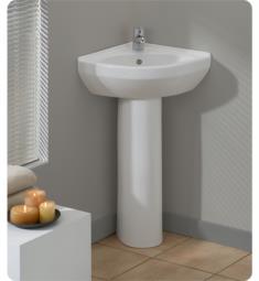 Cheviot 944-WH-1 Petite 15 3/4" Corner Pedestal Single Bowl Bathroom Sink in White