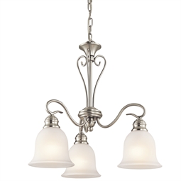 Kichler 42905NI Tanglewood Collection Chandelier 3 Light in Brushed Nickel