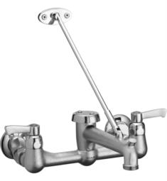 Elkay LKB940C 2 1/4" Double Handle Wall Mount Commercial Kitchen Faucet with Bucket Hook Rough in Chrome