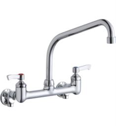 Elkay LK940HA10S 10 3/4" Double Handle Wall Mount High Arc Spout Kitchen Faucet with 1/2" Offset Inlets and Stop in Chrome