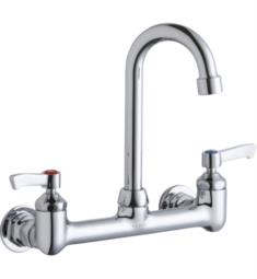 Elkay LK940GN04H 9 1/4" Double Handle Wall Mount Gooseneck Spout Kitchen Faucet with 1/2" Offset Inlets in Chrome