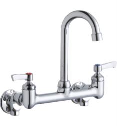 Elkay LK940GN04S 9 1/4" Double Handle Wall Mount Gooseneck Spout Kitchen Faucet with 1/2" Offset Inlets and Stop in Chrome