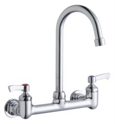 Elkay LK940GN05H 11" Double Handle Wall Mount Gooseneck Spout Kitchen Faucet with 1/2" Offset Inlets in Chrome