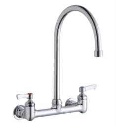 Elkay LK940GN08H 14 1/2" Double Handle Wall Mount Gooseneck Spout Kitchen Faucet with 1/2" Offset Inlets in Chrome