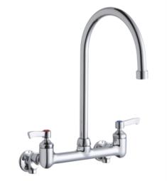 Elkay LK940GN08S 14 1/2" Double Handle Wall Mount Gooseneck Spout Kitchen Faucet with 1/2" Offset Inlets with Stop in Chrome