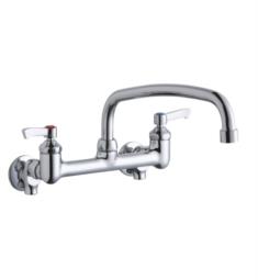 Elkay LK940AT14S 7 1/8" Double Handle Wall Mount Arc Tube Spout Kitchen Faucet with 1/2" Offset Inlets and Stop in Chrome