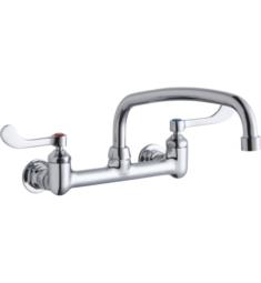 Elkay LK940AT12H 7 1/8" Double Handle Wall Mount Arc Tube Spout Kitchen Faucet with 1/2" Offset Inlets in Chrome