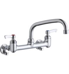 Elkay LK940AT08H 6 7/8" Double Handle Wall Mount Arc Tube Spout Kitchen Faucet with 1/2" Offset Inlets in Chrome
