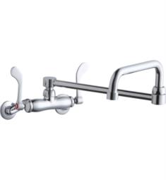 Elkay LK945DS20T 6" Double Handle Wall Mount Adjustable Centers Double Swing Spout Kitchen Faucet in Chrome