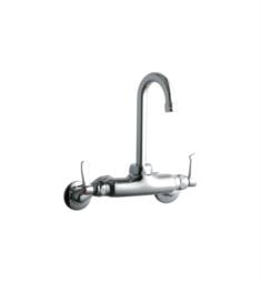 Elkay LK945GN04 8 3/4" Double Handle Wall Mount Adjustable Centers Gooseneck Spout Kitchen Faucet in Chrome