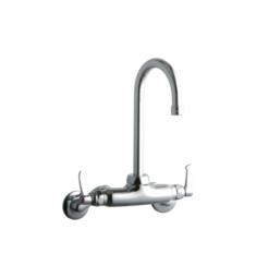 Elkay LK945GN05 10 5/8" Double Handle Wall Mount Adjustable Centers Gooseneck Spout Kitchen Faucet in Chrome