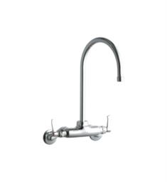 Elkay LK945GN08 14" Double Handle Wall Mount Adjustable Centers Gooseneck Spout Kitchen Faucet in Chrome