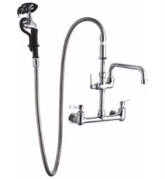 Elkay LK960AF08C 41 1/8" Wall Mount Pre-Rinse Kitchen Faucet with 8" Arc Tube Spout and 1.6 GPM Spray Head in Chrome