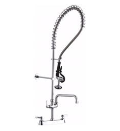 Elkay LK843AF12LC 41 1/8" Deck Mounted Pre-Rinse Kitchen Faucet with 12" Arc Tube Spout and 1.2 GPM Spray Head in Chrome