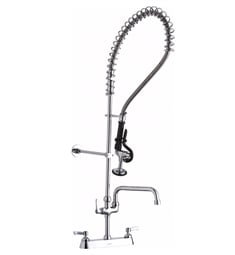 Elkay LK843AF08LC 41 1/8" Deck Mounted Pre-Rinse Kitchen Faucet with 8" Arc Tube Spout and 1.2 GPM Spray Head in Chrome