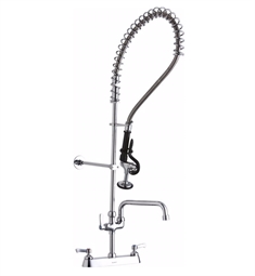 Elkay LK843AF12C 41 1/8" Deck Mounted Pre- Rinse Commercial Kitchen Faucet with 12" Arc Tube Spout in Chrome