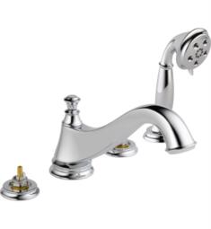 Delta T4795LHP Cassidy 6 3/4" Double Handle Deck Mounted Roman Tub Faucet with Handshower
