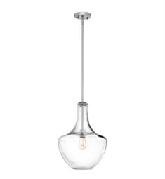 Kichler 42046 Everly 1 Light Incandescent Pendant with Clear Blown Glass Shade