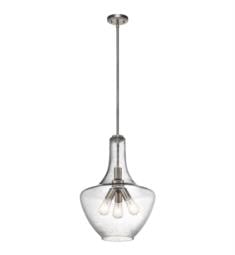 Kichler 42190 Everly 3 Light Incandescent Pendant with Clear Seedy Glass Shade