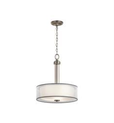 Kichler 43153 Tallie 3 Light Incandescent Inverted Pendant with Drum Shaped Glass Shade