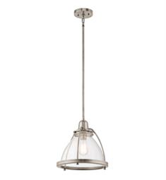 Kichler 43737CLP Silberne 1 Light 13" Incandescent Full Sized Pendant in Classic Pewter with Seedy Glass Shade