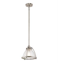 Kichler 43738CLP Silberne 1 Light 10" Incandescent Pendant in Classic Pewter Finish and Seedy Glass Shade