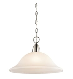 Kichler 42881NI Nicholson 1 Light Incandescent Pendant with Dome Shaped Glass Shade in Brushed Nickel
