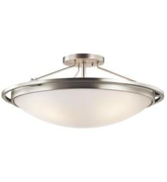 Kichler 42025NI 4 Bulb Incandescent Semi-Flush Mount Ceiling Light with Bowl Shaped Glass Shade