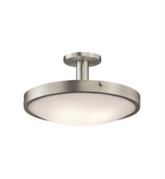 Kichler 42246NI Lytham 4 Bulb Incandescent Semi-Flush Mount Ceiling Light with Bowl Shaped Glass Shade in Brushed Nickel