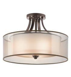Kichler 42387 Lacey 4 Bulb Incandescent Semi-Flush Mount Ceiling Light with Drum Shaped Glass Shade