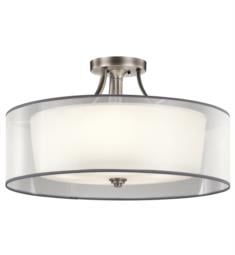 Kichler 42399 Lacey 5 Bulb Incandescent Semi-Flush Mount Ceiling Light with Round Shaped Glass Shade